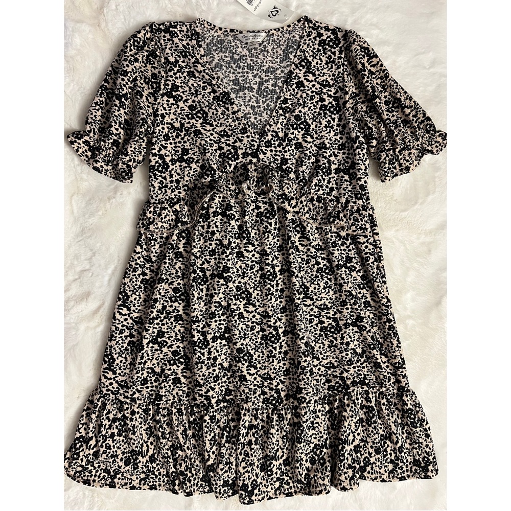 ASOS MISS SELFRIDGE MINI TEA DRESS IN ANIMAL PRINT, WOMEN, US 6
